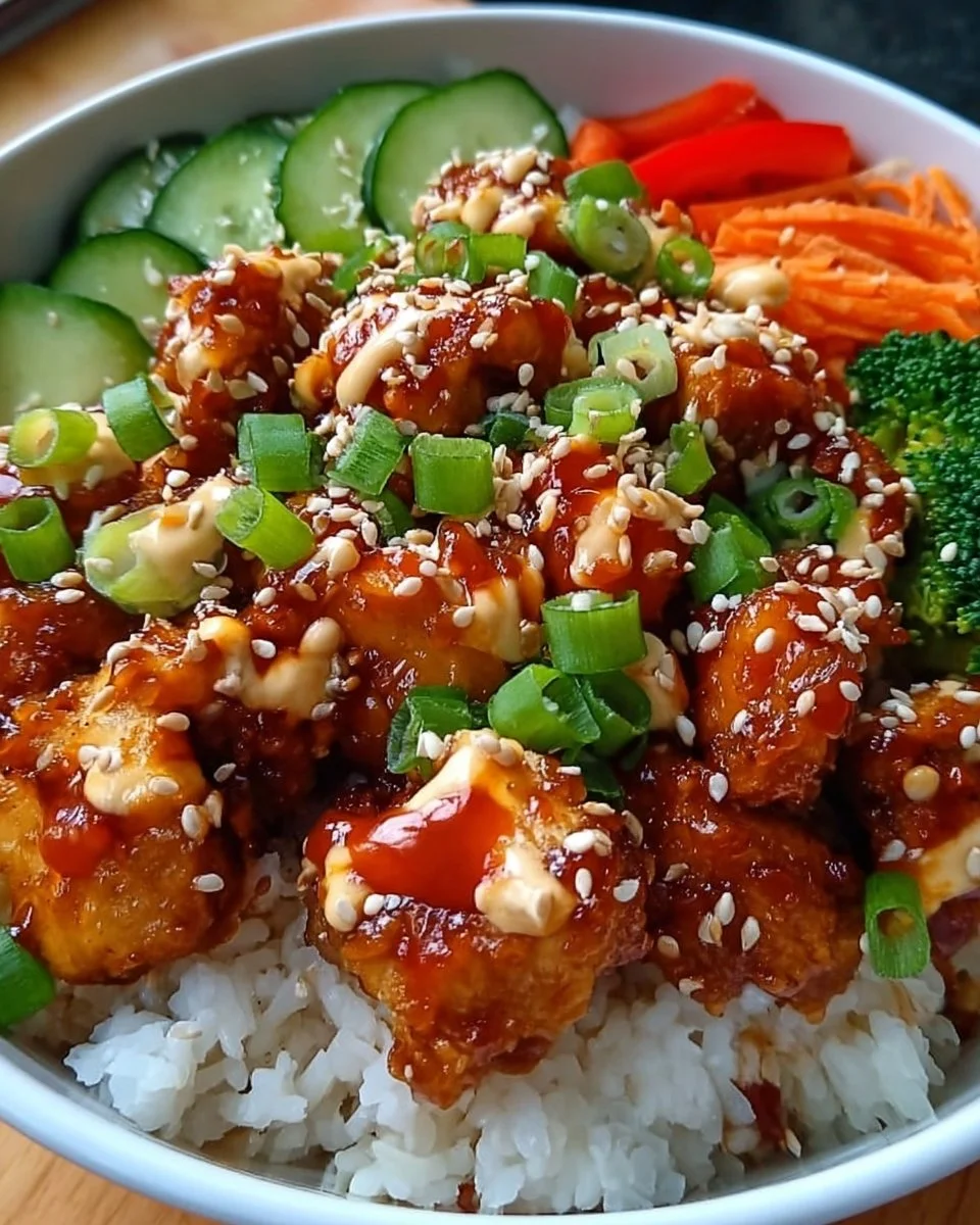 Delicious Bang Bang Chicken Bowl with fresh ingredients and vibrant flavors