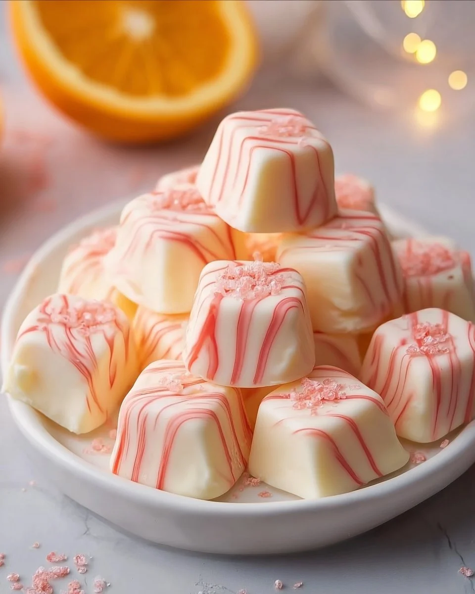 Assorted homemade candy in colorful wrappers on a white background.