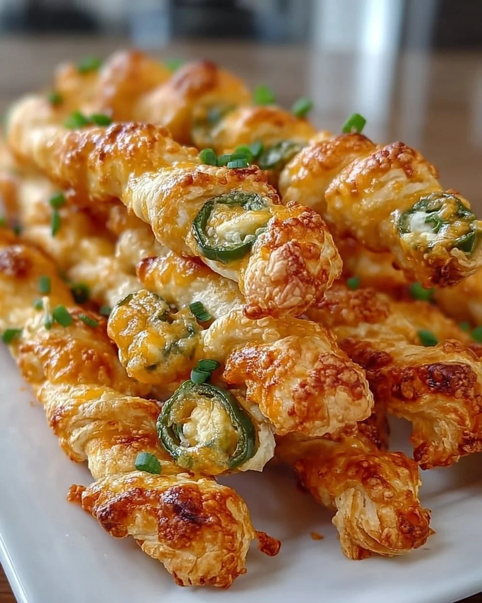 Irresistible jalapeno popper twists on a platter, perfect for game night snacks.