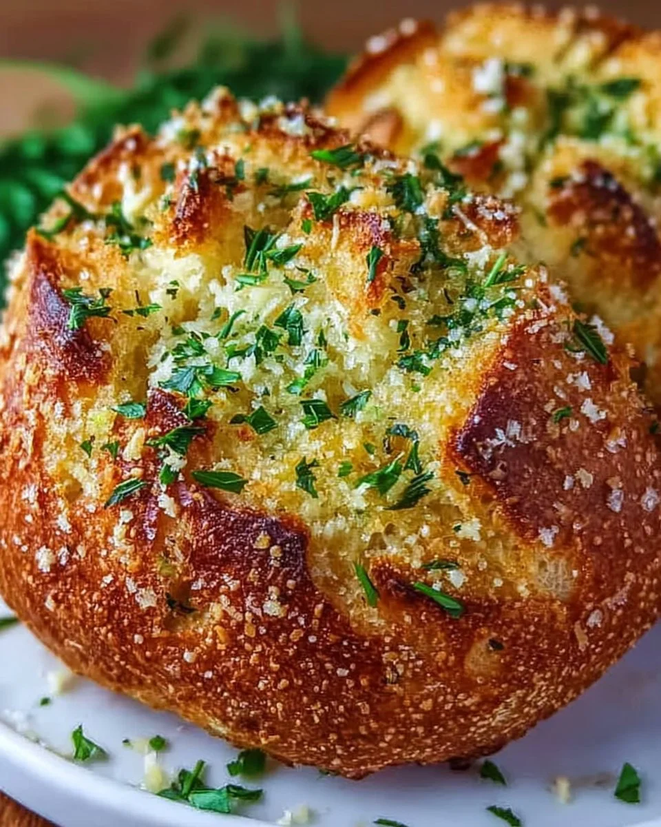 Freshly baked Parmesan Garlic Bread with herbs and melted cheese