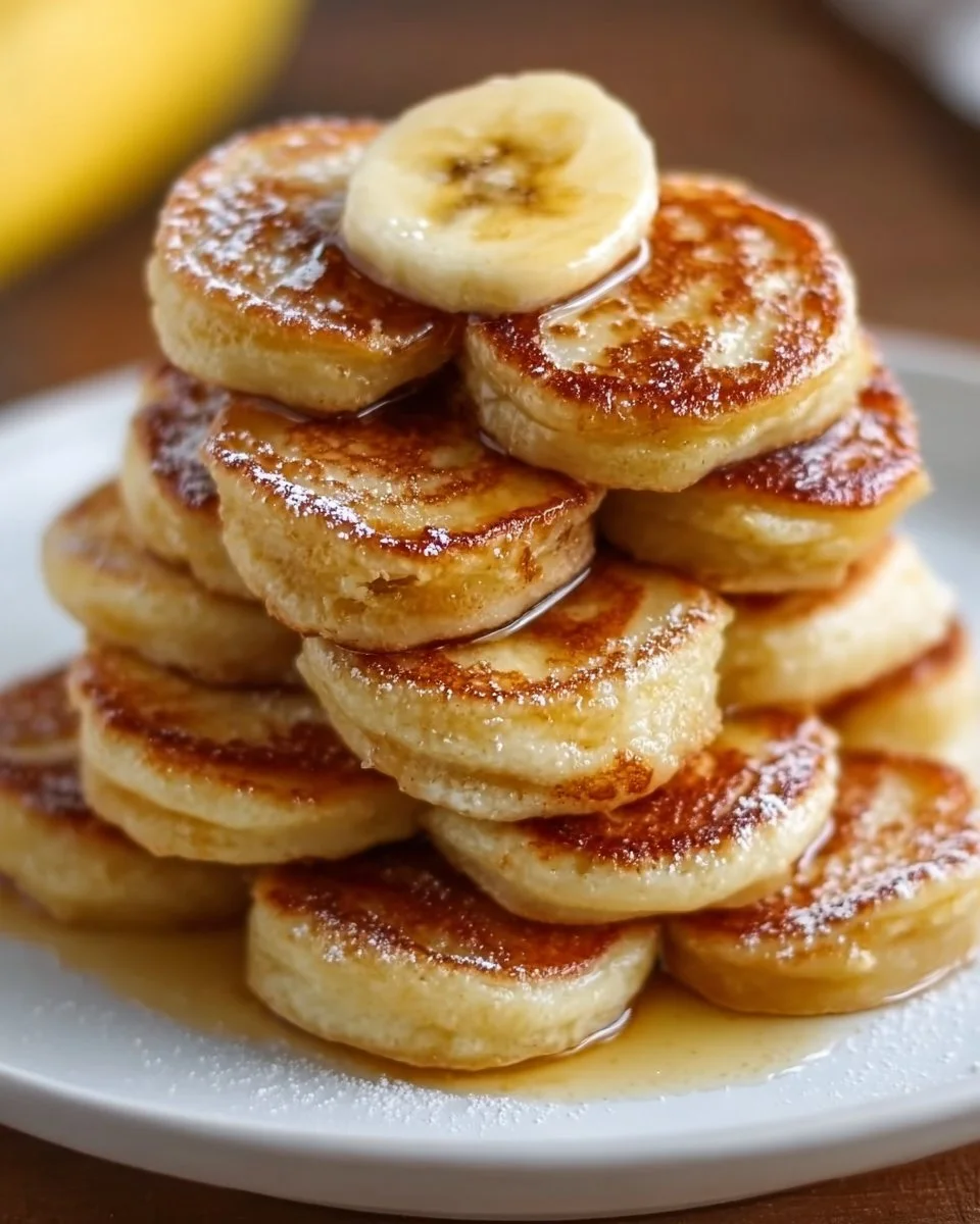 Fluffy banana pancake bites served on a plate, perfect for breakfast.
