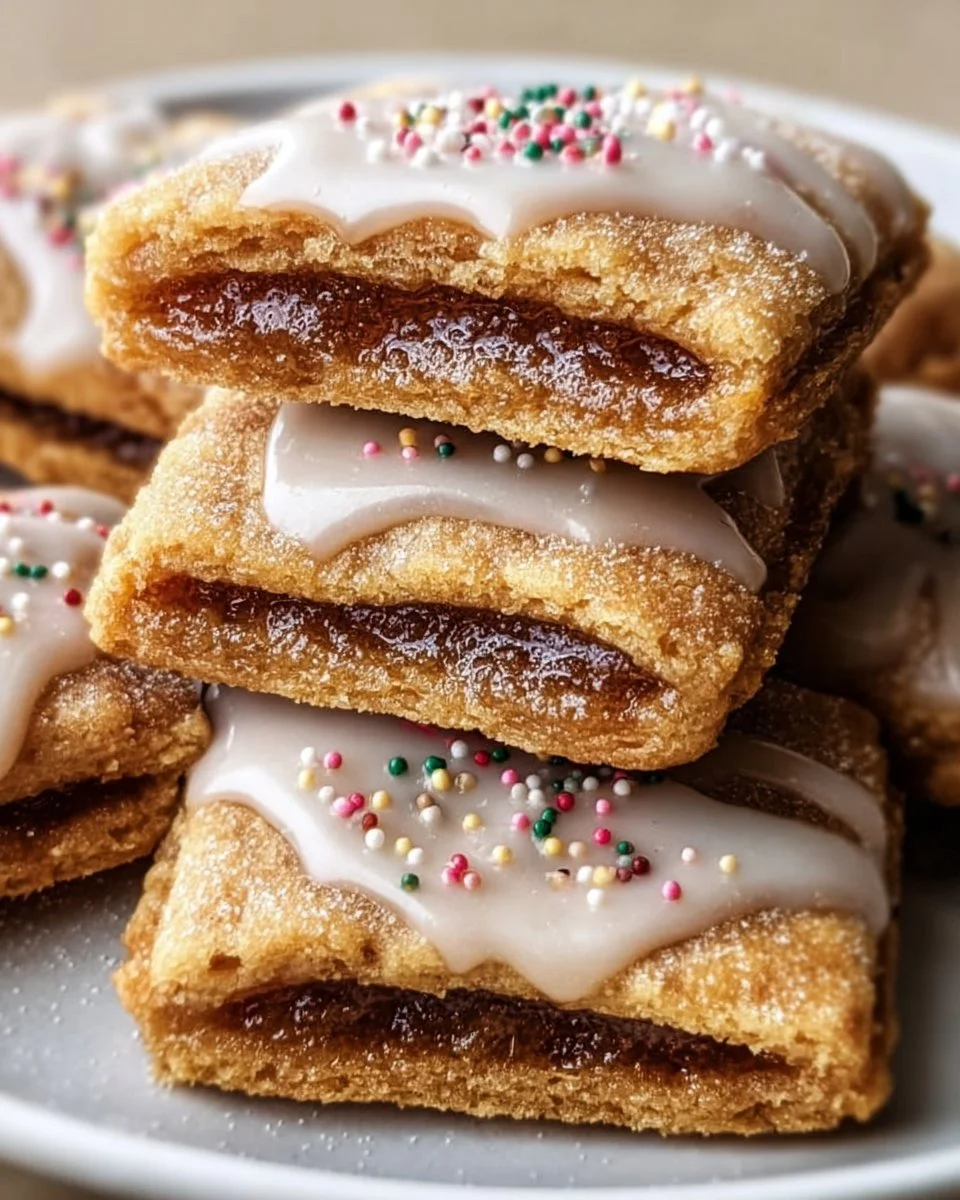 Delicious homemade Brown Sugar Pop Tart Cookies with frosting.