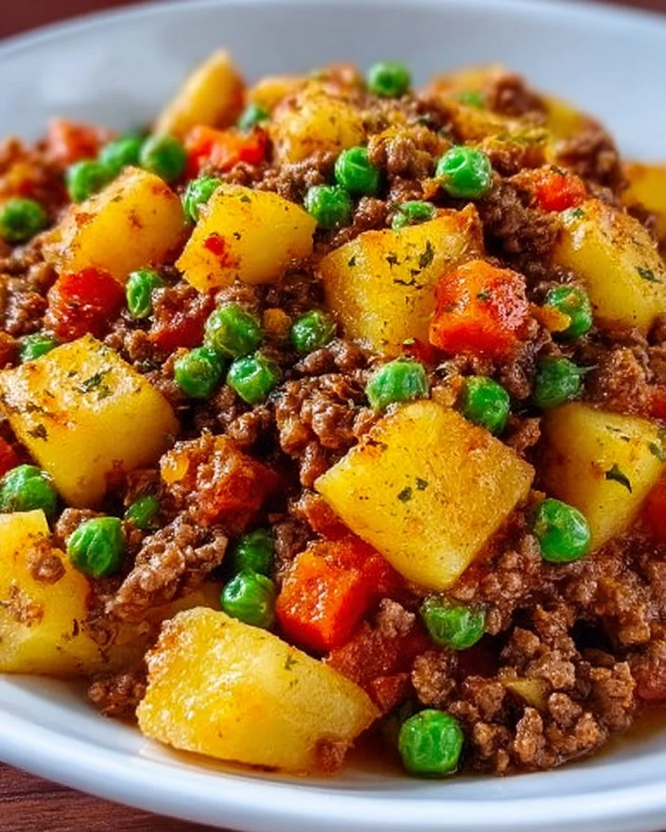 Delicious slow cooker hamburger hash served in a bowl with toppings