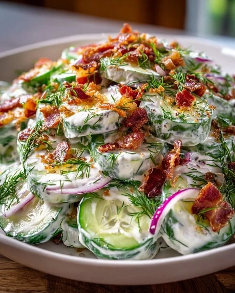 Cucumber Ranch Crack Salad with fresh cucumbers and ranch dressing