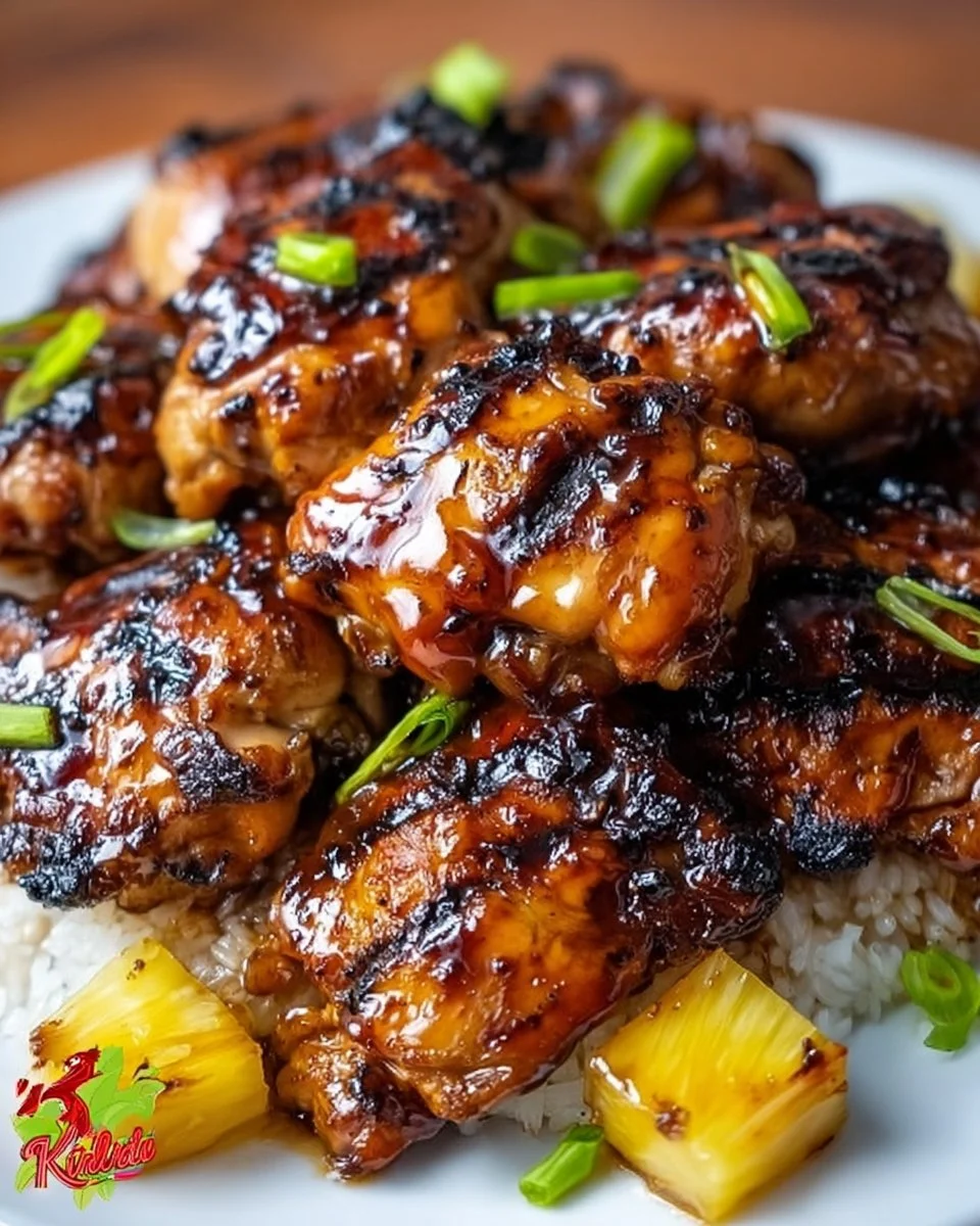 Delicious Huli Huli Chicken on a grill with vibrant marinade seasoning