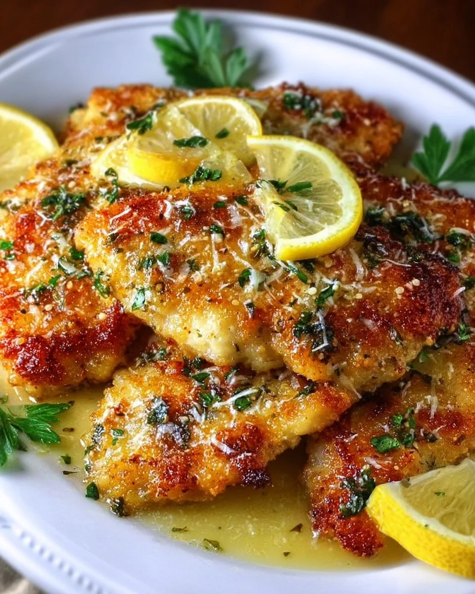 Delicious Lemon Chicken Romano with crispy coating ready for a cozy dinner.