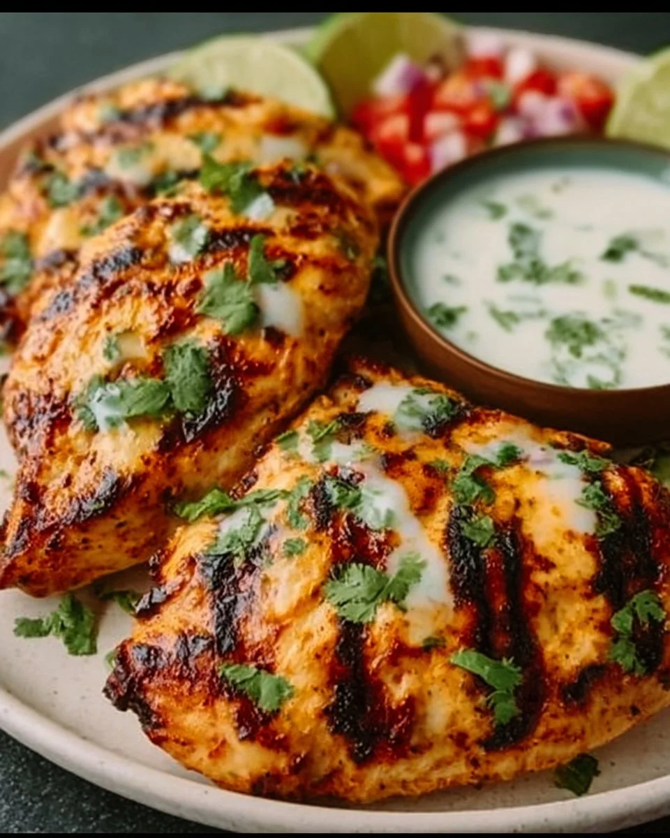 Delicious lime chicken dish served at a vibrant party setting.