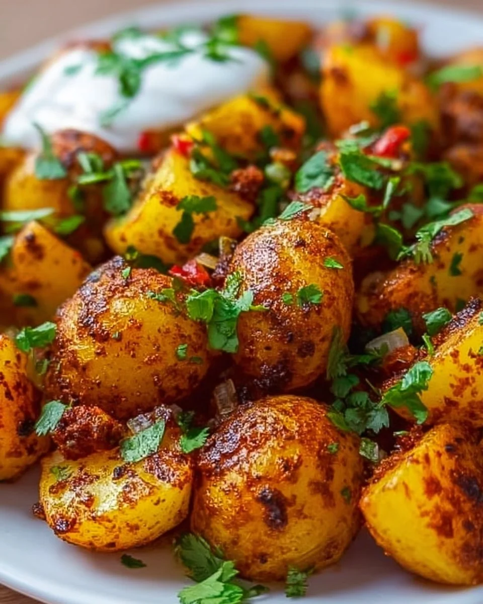 Bowl of Mexican Spiced Potatoes seasoned with traditional spices and herbs