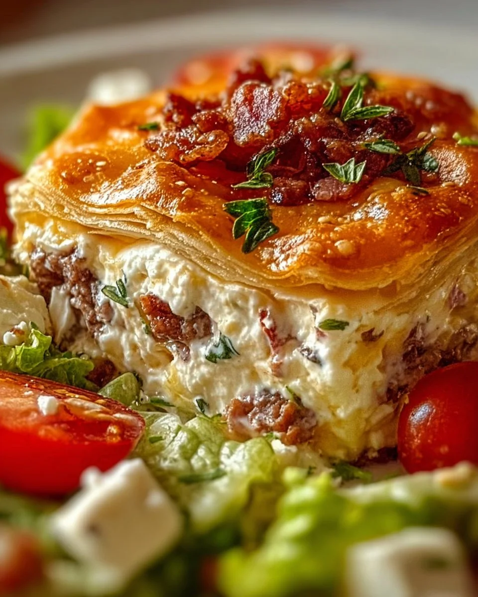 Colorful Party Salad with fresh vegetables and savory pastry for gatherings