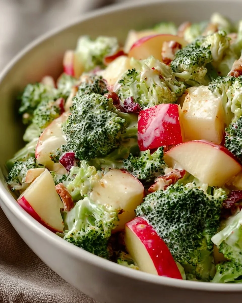 Delicious Apple Broccoli Salad with crunchy apples and fresh broccoli