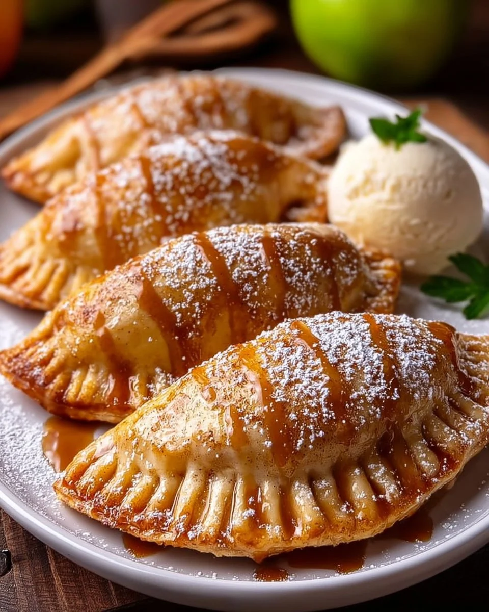 Delicious homemade Apple Cinnamon Empanadas on a rustic plate