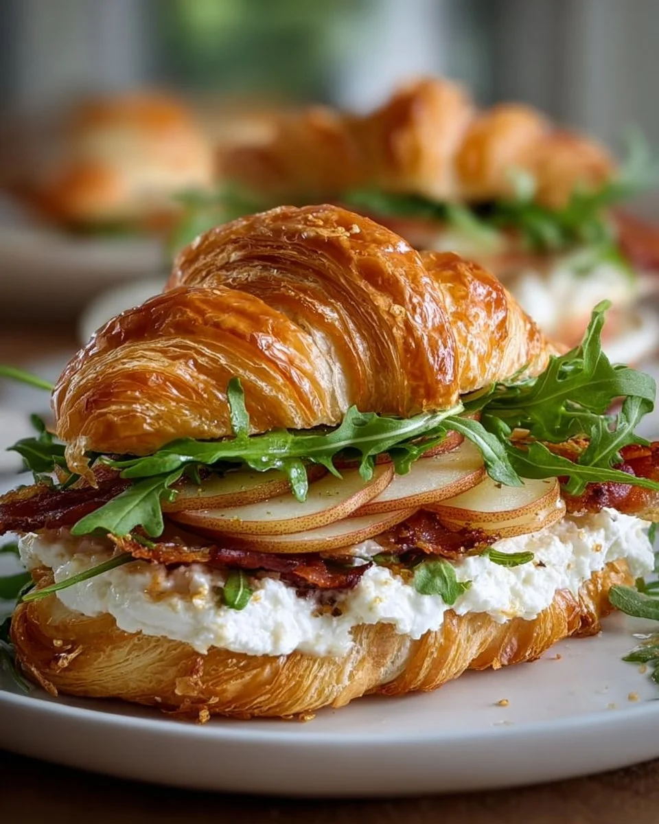 Apple and goat cheese croissant sandwich delicious gourmet fusion