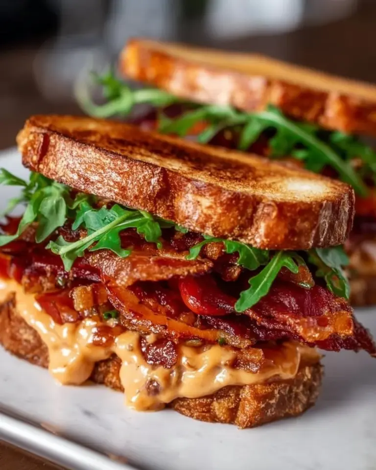 Delicious bacon sandwich with crispy bacon and fresh ingredients