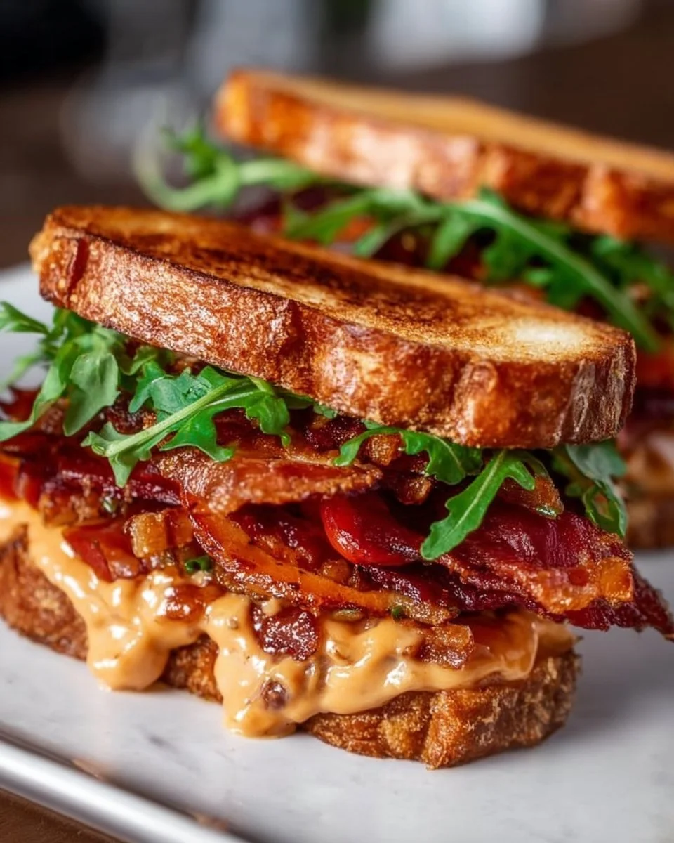 Delicious bacon sandwich with crispy bacon and fresh ingredients