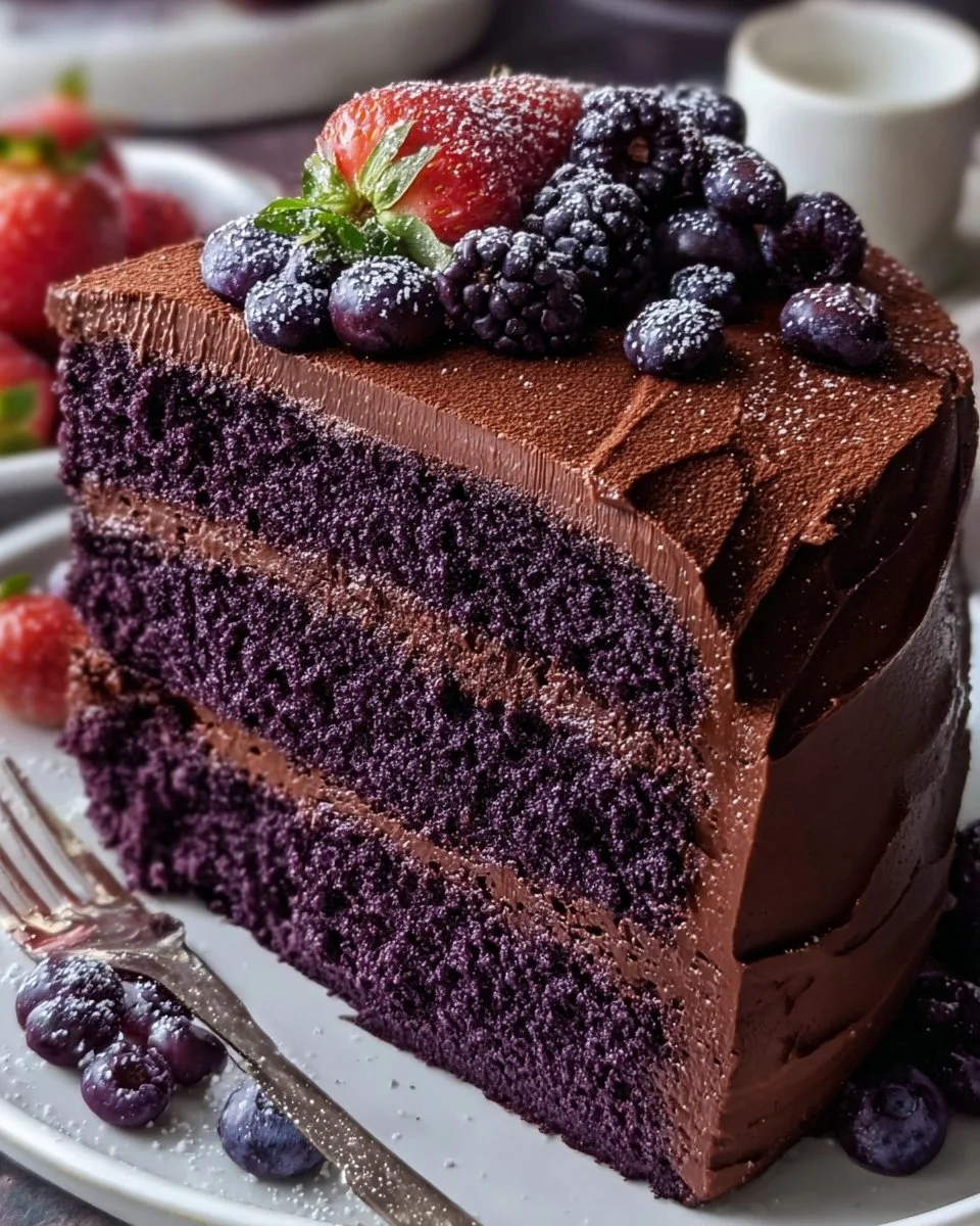 Classic chocolate cake topped with rich chocolate frosting and decorative sprinkles.