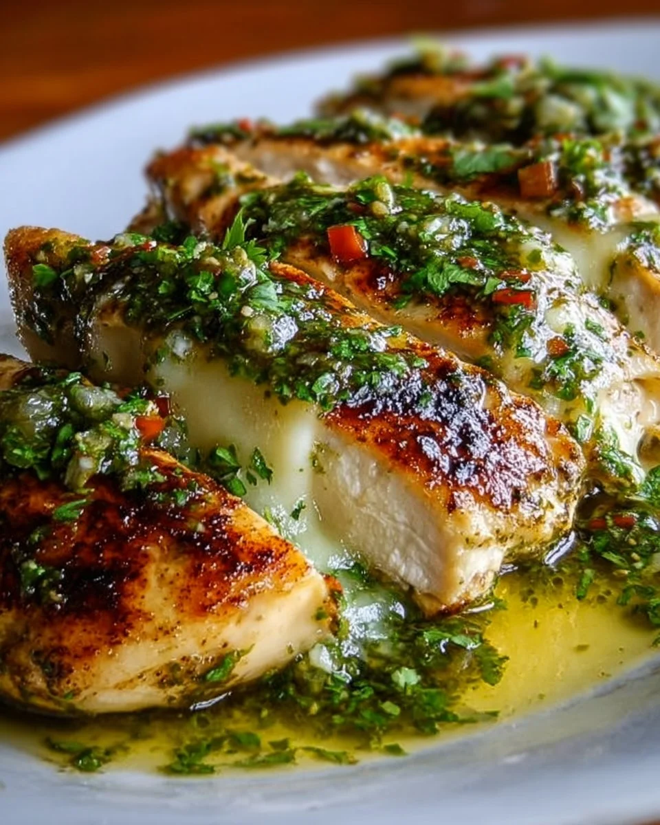 Grilled salsa verde chicken with pepper jack cheese on a plate