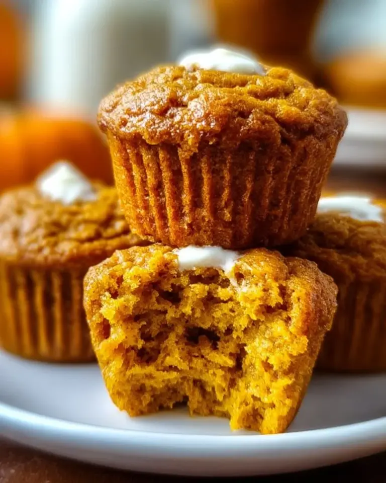 Healthy Greek yogurt pumpkin muffins on a rustic table