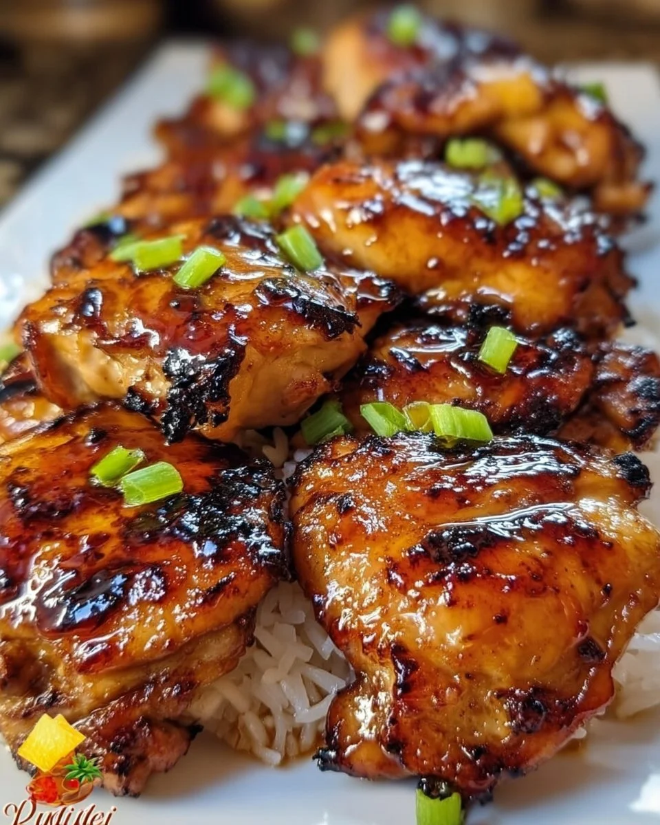 Grilled Huli Huli Chicken marinated in a sweet and savory Hawaiian sauce