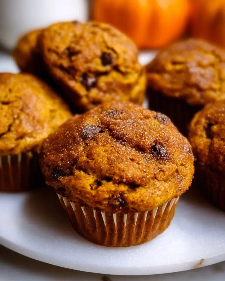 Delicious pumpkin muffins baked fresh, topped with a sprinkle of cinnamon.