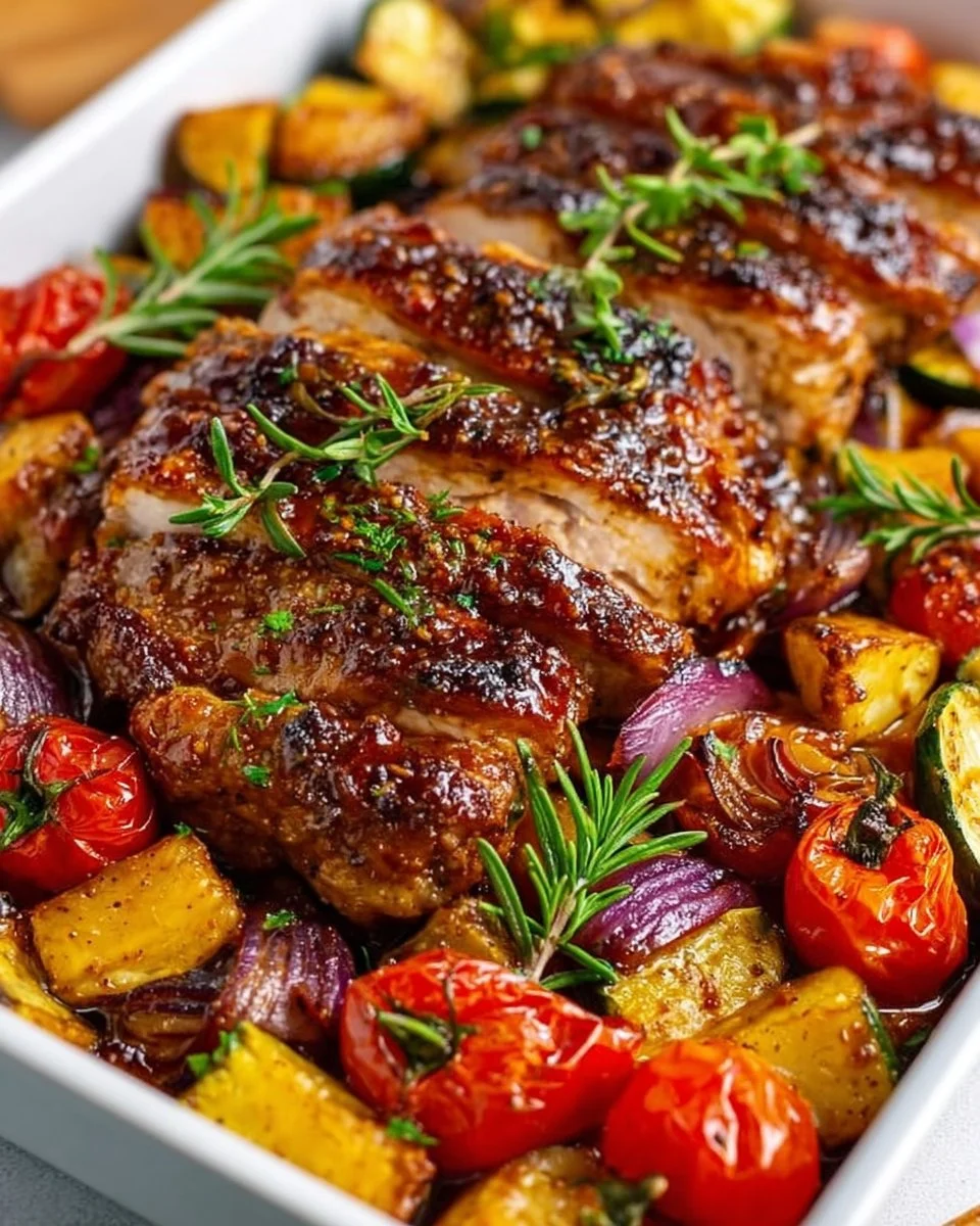 A colorful sheet pan dinner showcasing healthy recipes and vibrant vegetables.