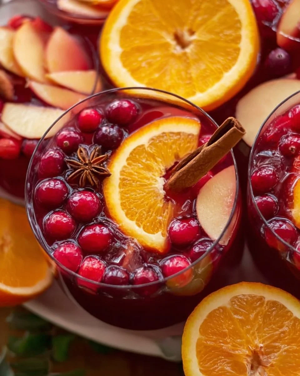 A refreshing Autumn Punch featuring vibrant fall fruits and spices.
