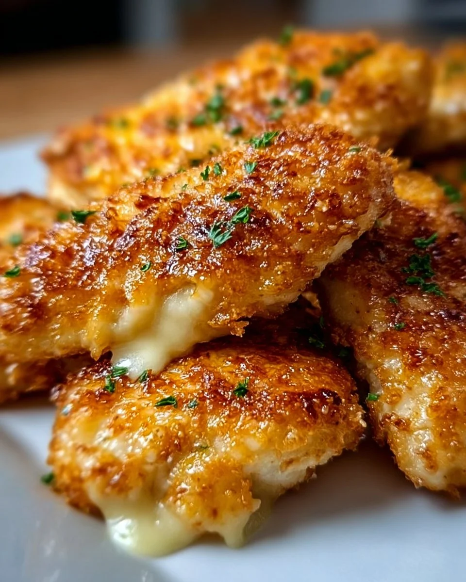 Crispy Cheddar Chicken served with fresh herbs and vegetables