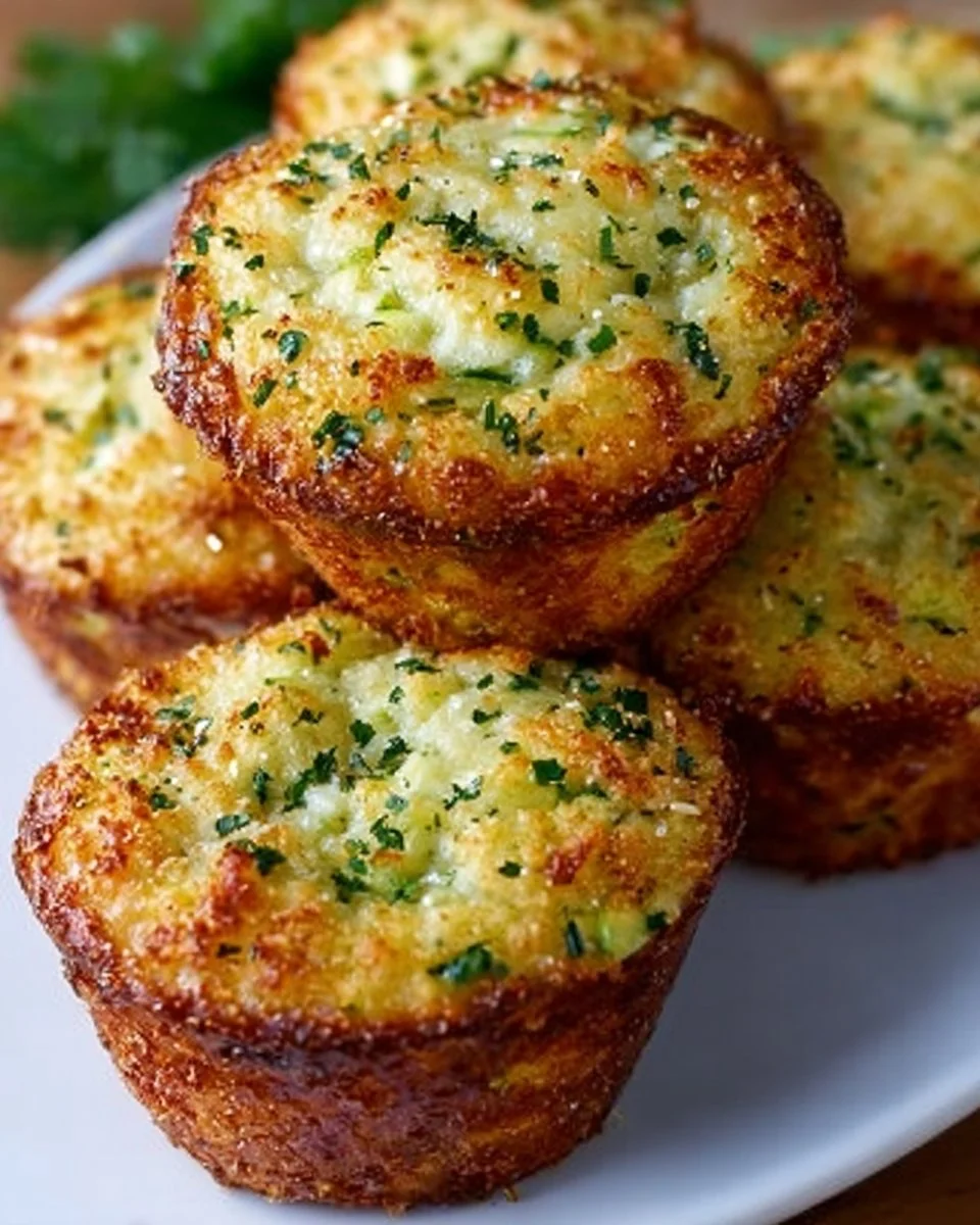 Deliciously crispy Parmesan zucchini muffins fresh out of the oven