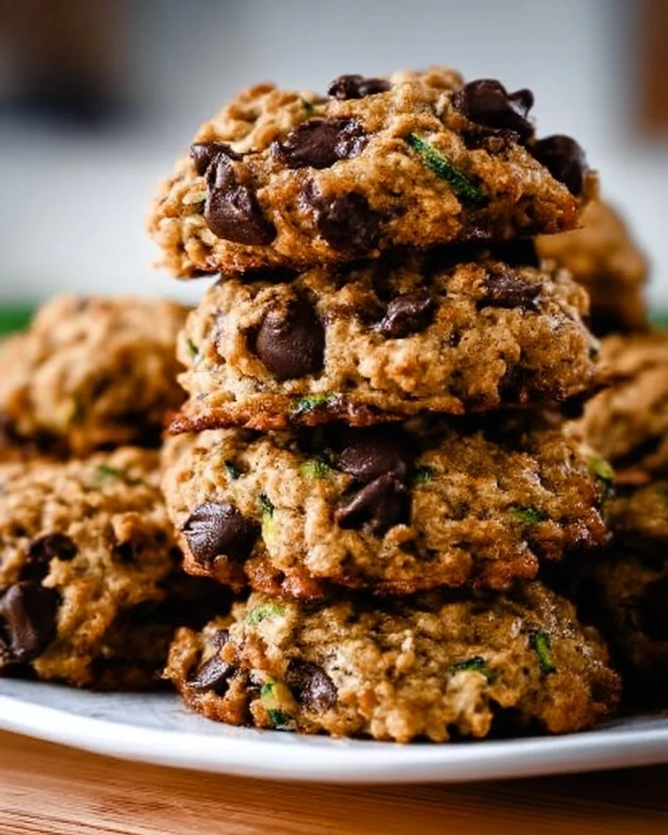 Zucchini Oatmeal Chocolate Chip Cookies fresh out of the oven