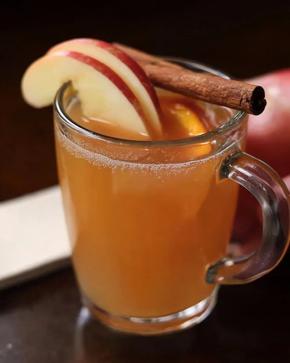 Delicious Apple Cider Rum Punch in a festive glass with autumn spices.