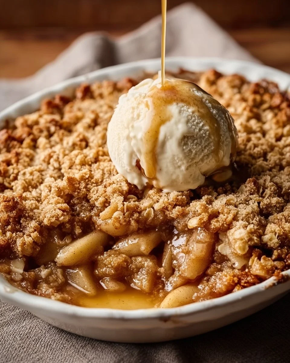 Delicious Pioneer Woman apple crisp with a crunchy topping and juicy apple filling
